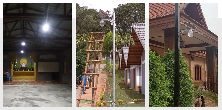 pemasangan lampu taman tenaga surya