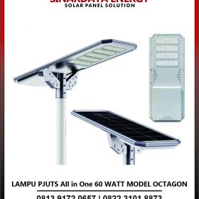 Lampu PJUTS All in One 60 Watt Model Octagon