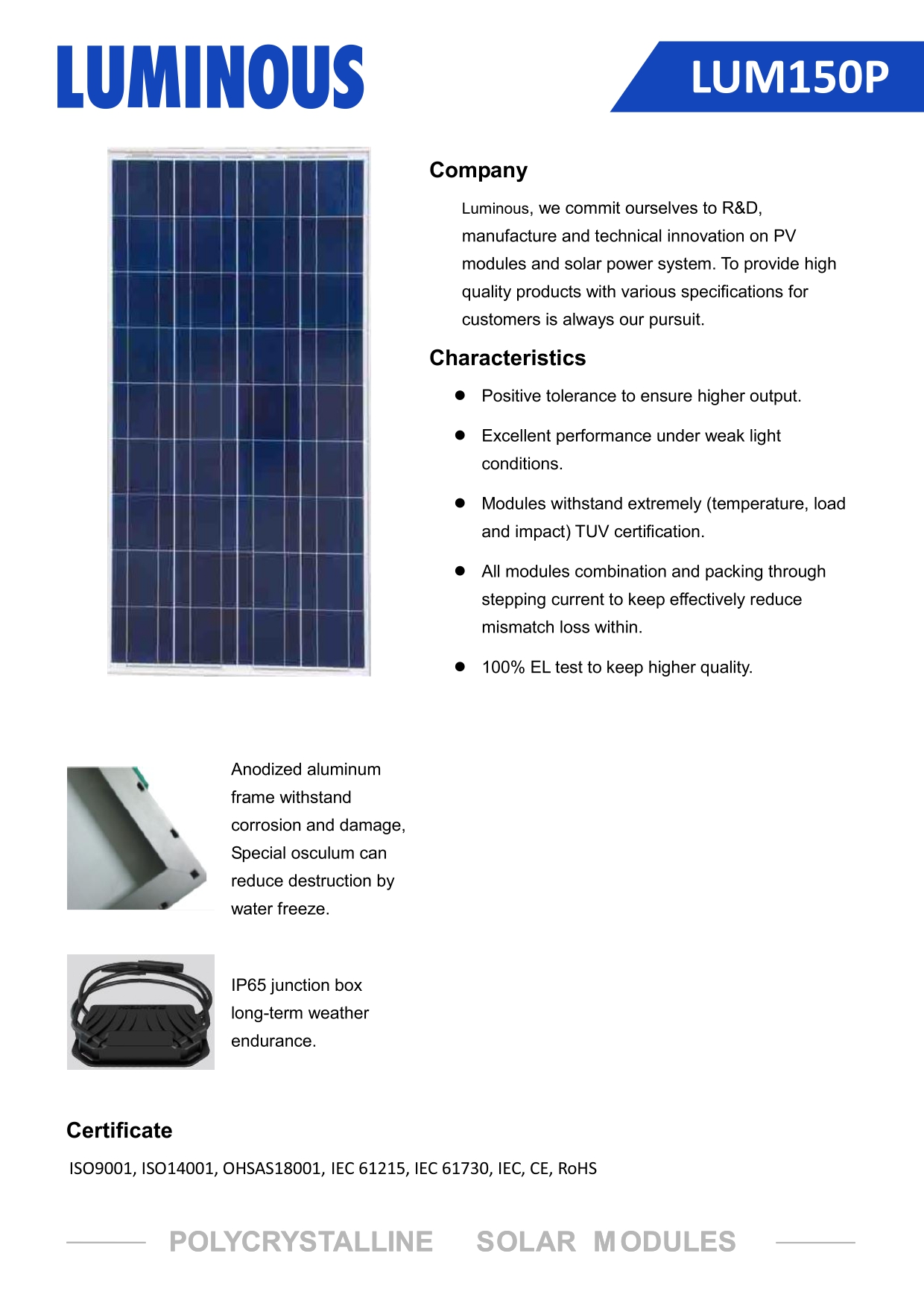 LUM POLY 150W LUM POLY 150W