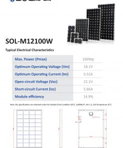 harga panel surya mono 100wp solana