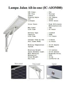 Lampu jalan pju 80 watt AIOM