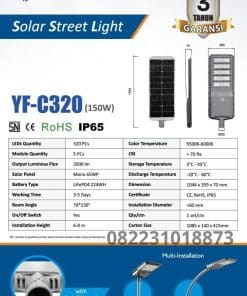 Lampu PJU Solarcell 150 watt SNI Solana