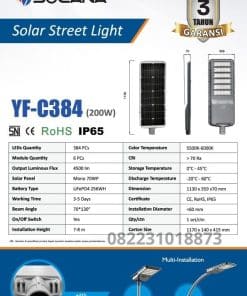 Lampu PJU Solarcell 200 watt SNI Solana