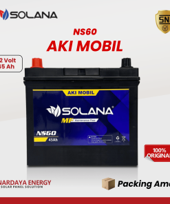 Aki Mobil Solana NS60 12V 45Ah Original - Aki Kering Maintenance Free SNI