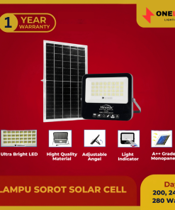 Hinolux Lampu Sorot Solar Cell 200W HL-5182 IP65 - Lampu Tenaga Surya