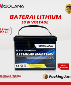 Solana Lithium LiFePO4 12V 100Ah Wall Mounted - Baterai PLTS Original
