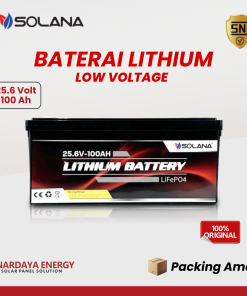 Solana Lithium LiFePO4 25.6V 100Ah Wall Mounted - Baterai PLTS Original