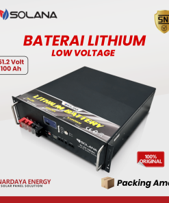 Solana Lithium LiFePO4 51.2V 100Ah Wall Mounted - Baterai PLTS Original